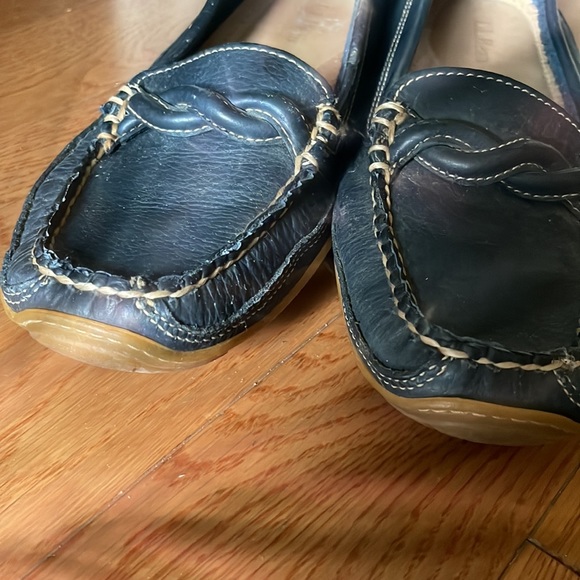 Navy Leather Loafers L.L. Bean size 9.5 W - Picture 4 of 4